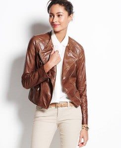 Leather moto jacket - anntaylor.com