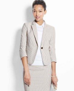 Seersucker one-button jacket - $149 - anntaylor.com