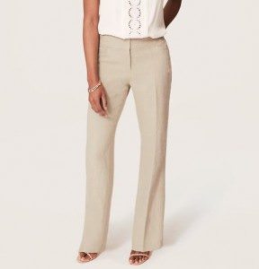 Structured linen trouser leg pants - $49.90 - loft.com