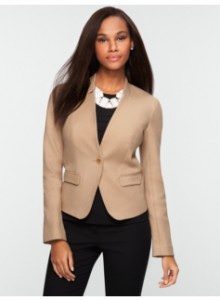 Double weave stand V-neck jacket - $39.99 - talbots.com