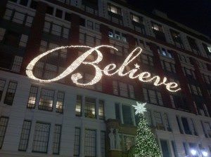 Believe signs t Macy's Herald Square in NY - Photo: fontsinuse.com