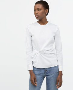 Draped Front Poplin Shirt - $69.90 - Photo credit: zara.com